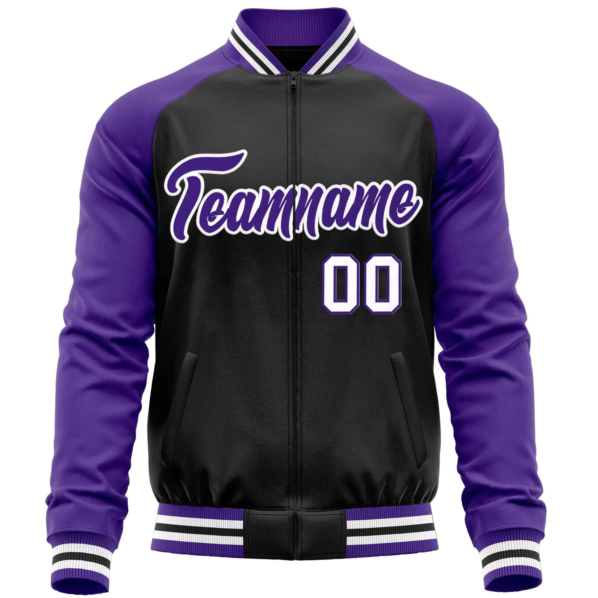Custom Raglan Sleeves Casual Lightweight Varsity Jacket Personalized Stitched Letters & Number  Baseball Coat