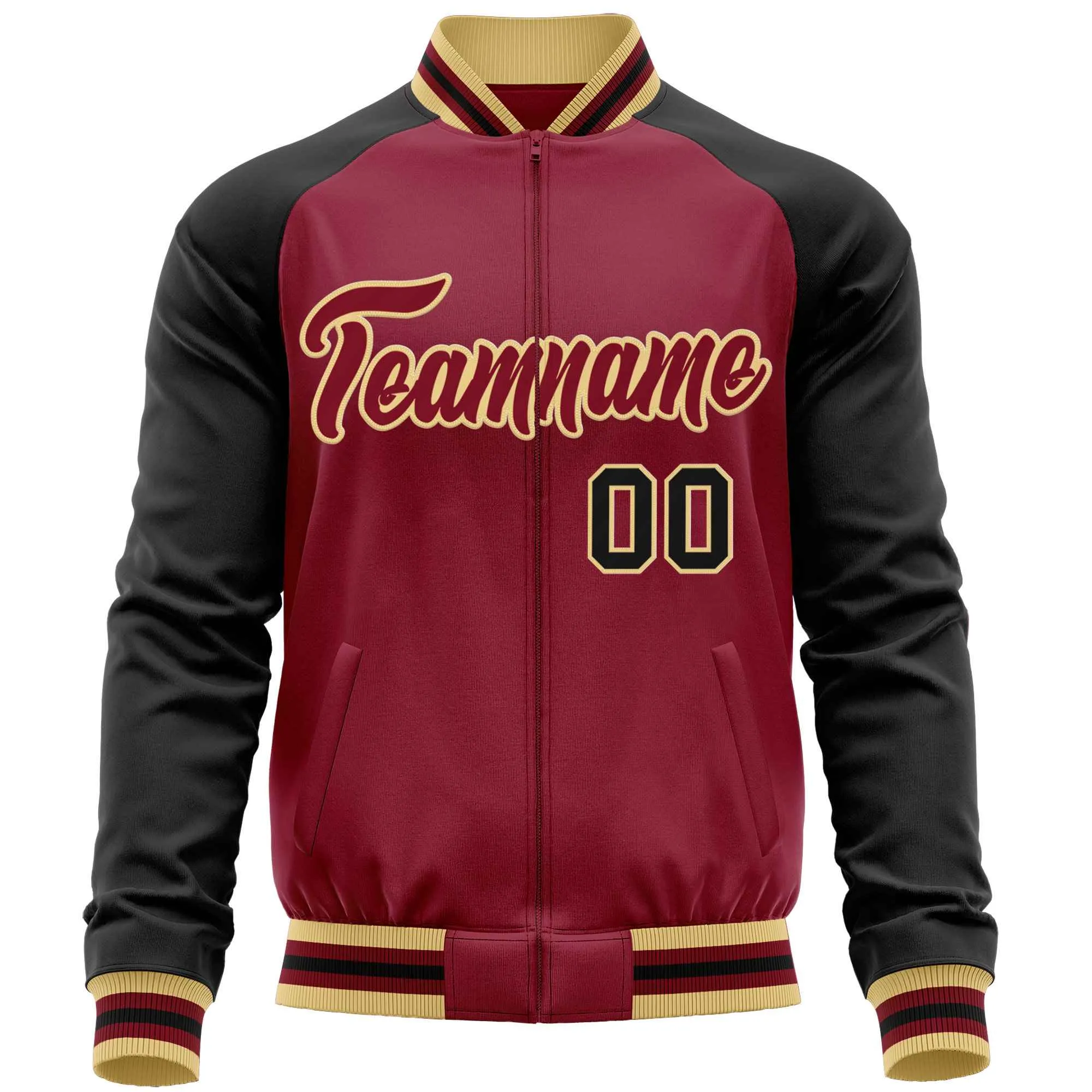 Custom Raglan Sleeves Casual Lightweight Varsity Jacket Personalized Stitched Letters & Number  Baseball Coat