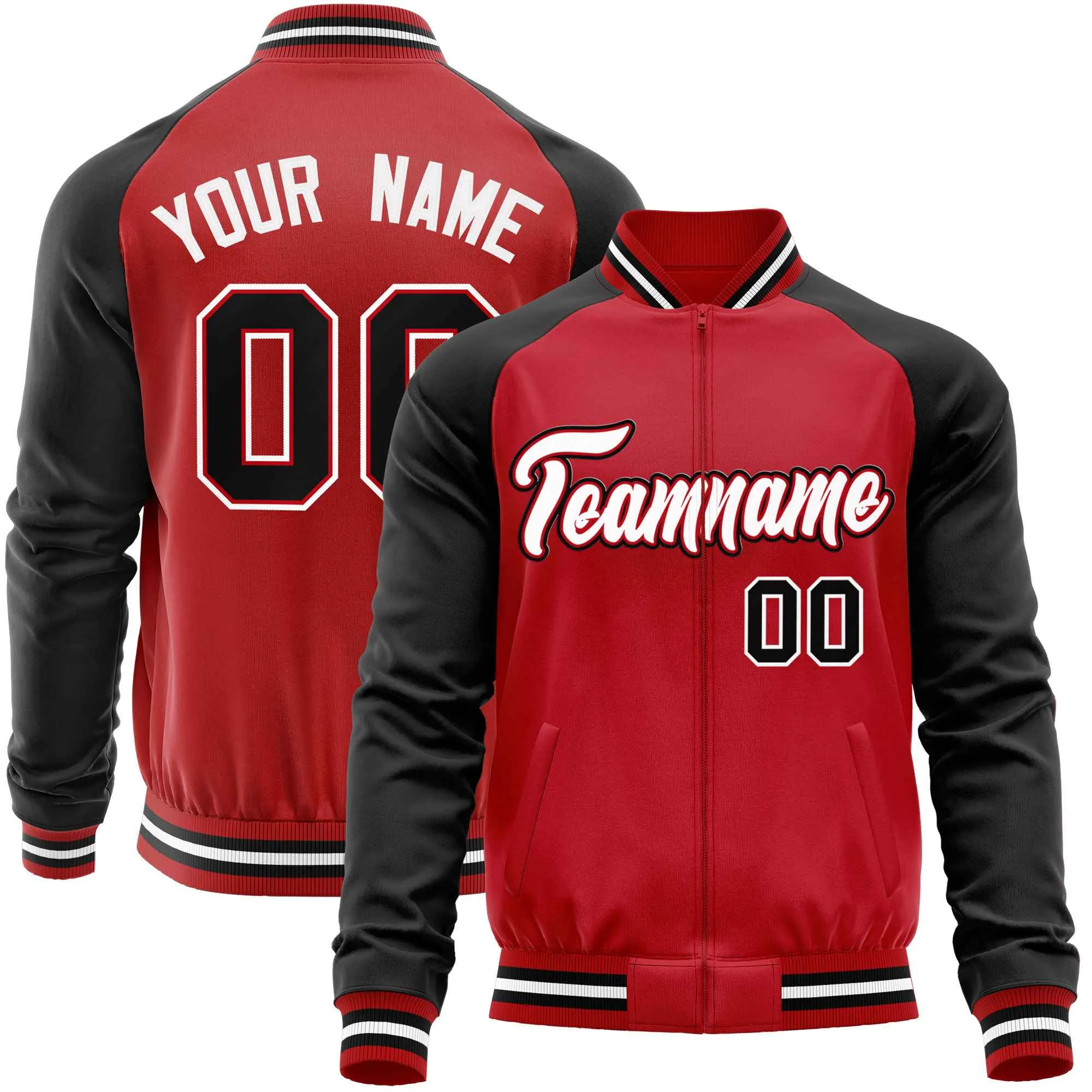 Custom Raglan Sleeves Casual Lightweight Varsity Jacket Personalized Stitched Letters & Number  Baseball Coat