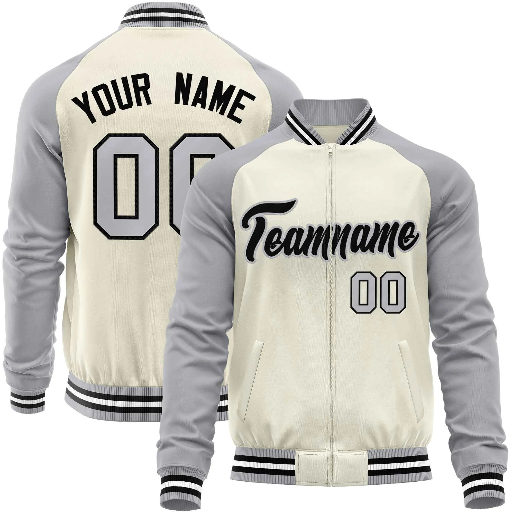 Custom Raglan Sleeves Casual Lightweight Varsity Jacket Personalized Stitched Letters & Number  Baseball Coat