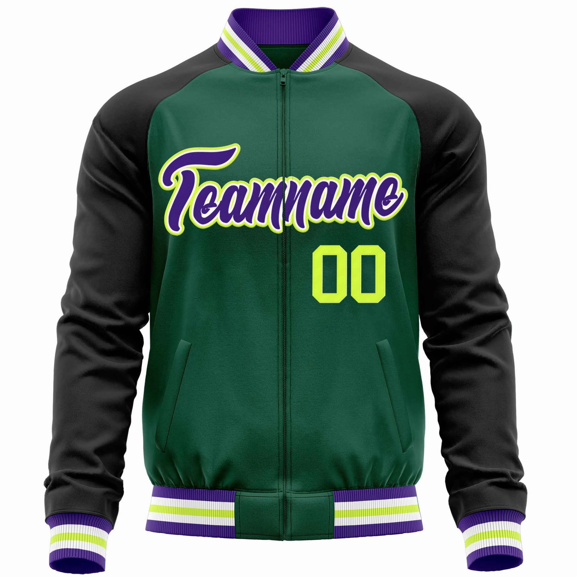 Custom Raglan Sleeves  Lightweight Varsity Jacket Personalized Stitched Letters & Number Letterman Baseball Coat