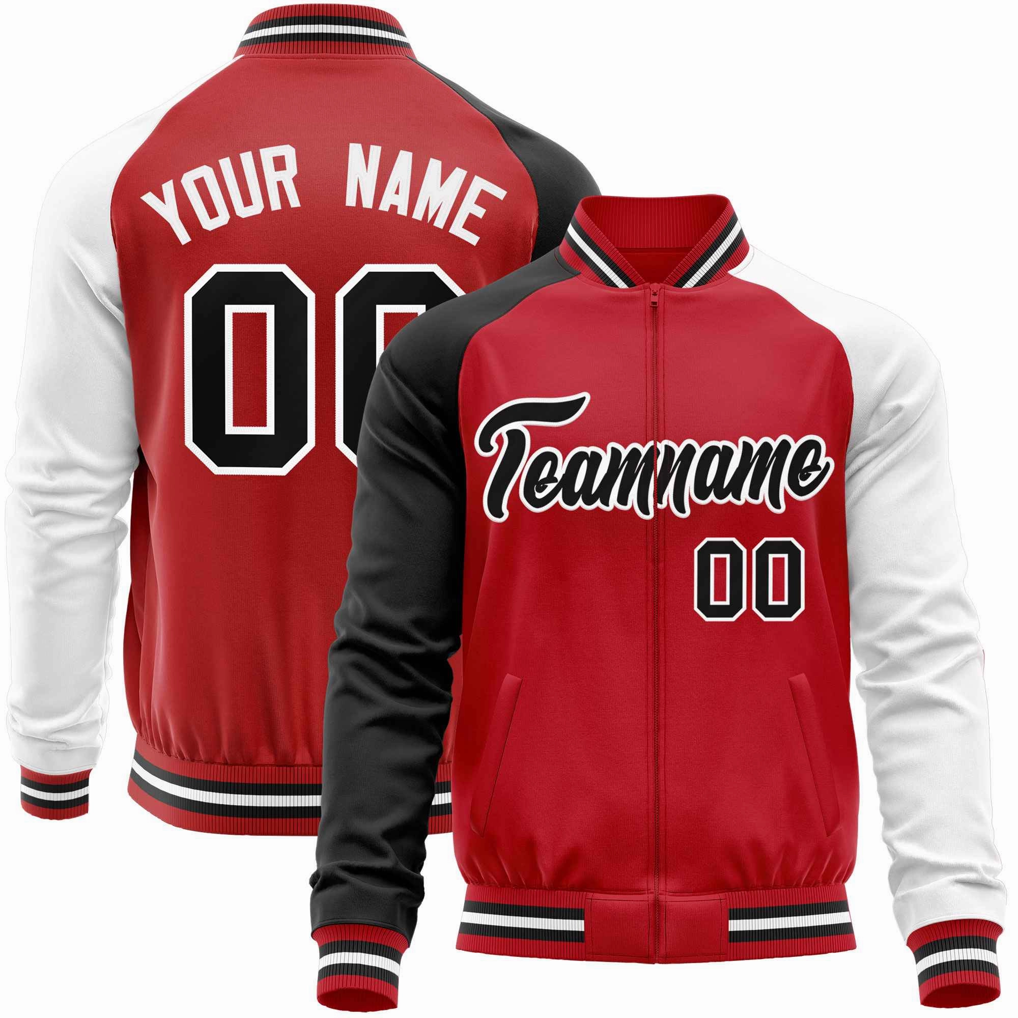Custom Raglan Sleeves  Lightweight Varsity Jacket Personalized Stitched Letters & Number Letterman Baseball Coat