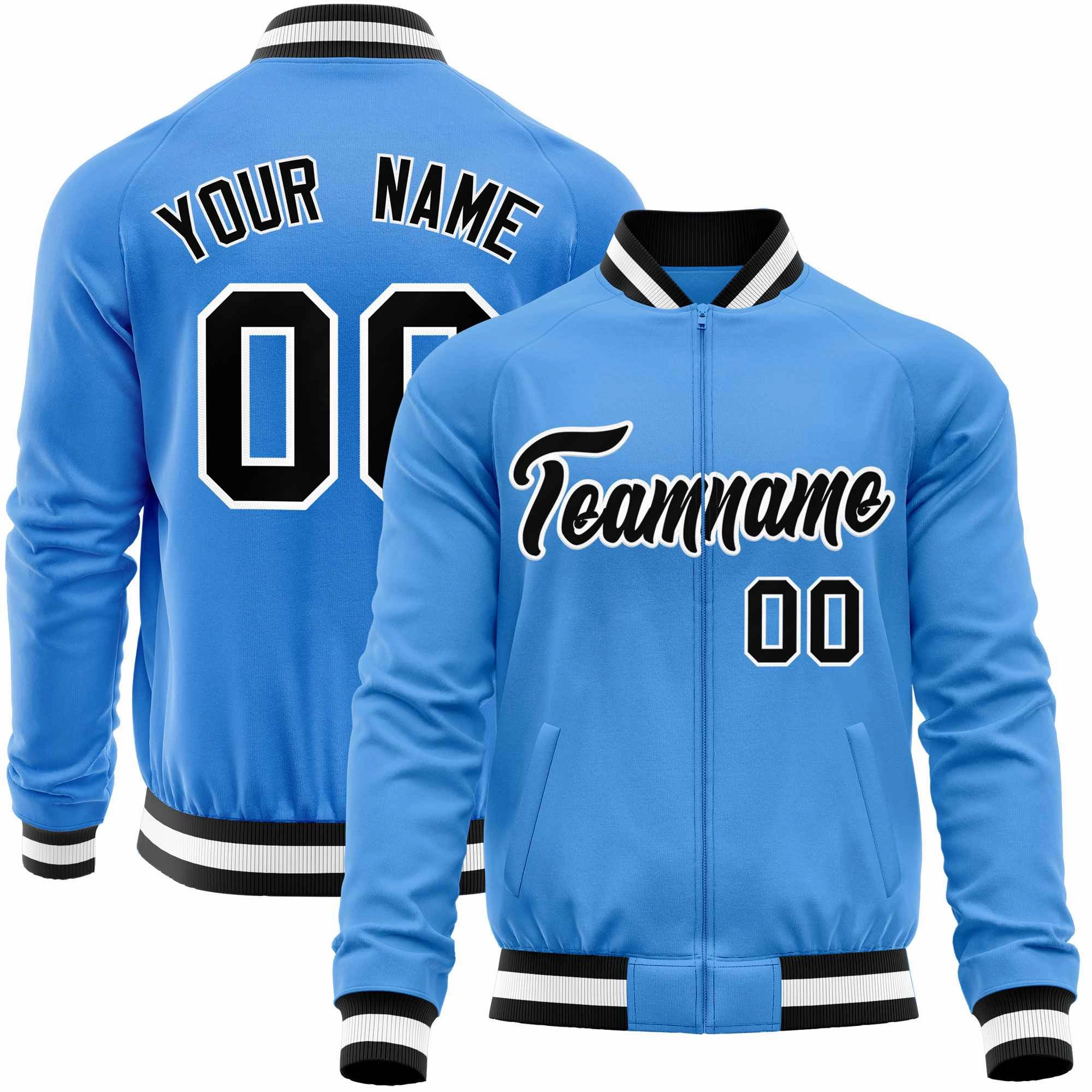 Custom Raglan Sleeves Stitched Letters & Number Cotton Blend Letterman Baseball Jacket For Men