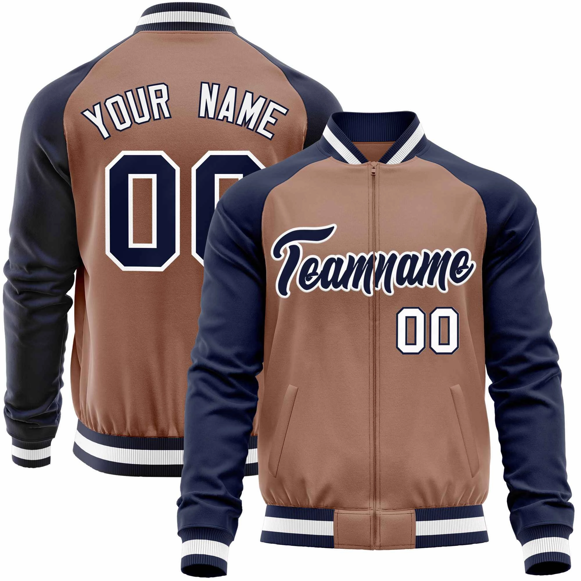 Custom Raglan Sleeves Stitched Letters & Number Cotton Blend Letterman Baseball Jacket For Men