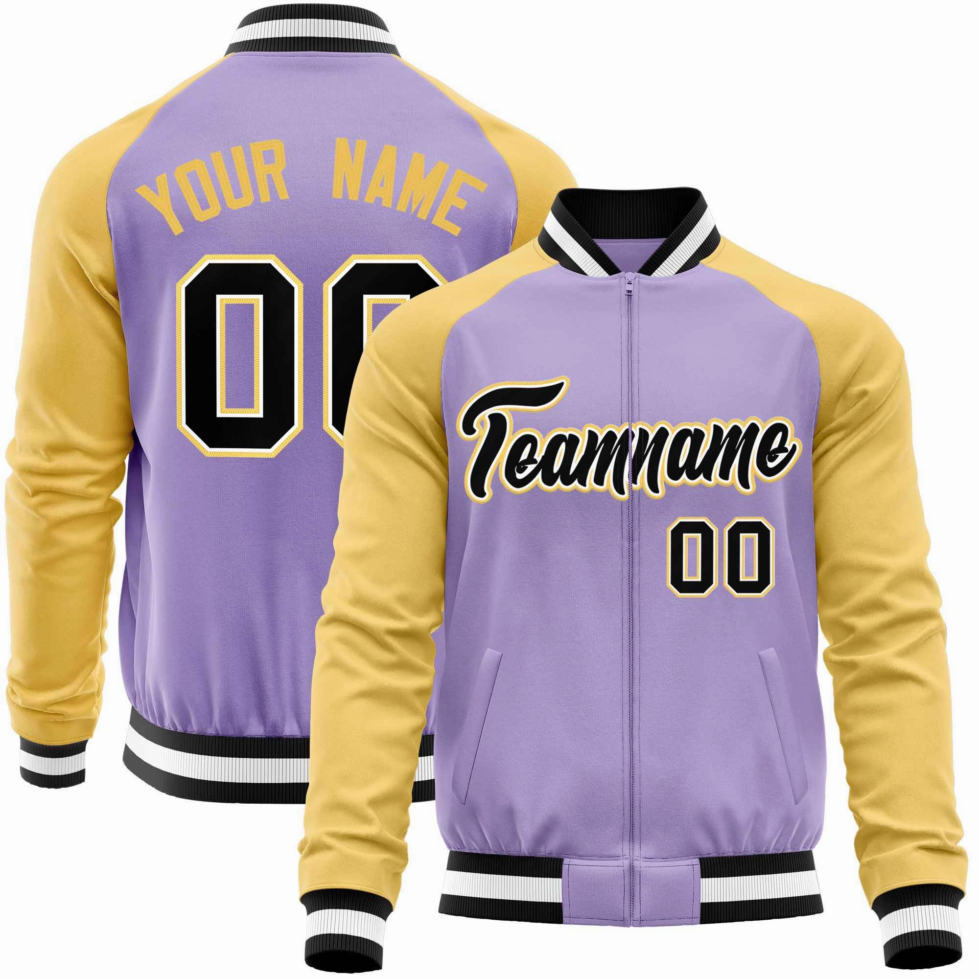 Custom Raglan Sleeves Stitched Letters & Number Cotton Blend Letterman Baseball Jacket For Men