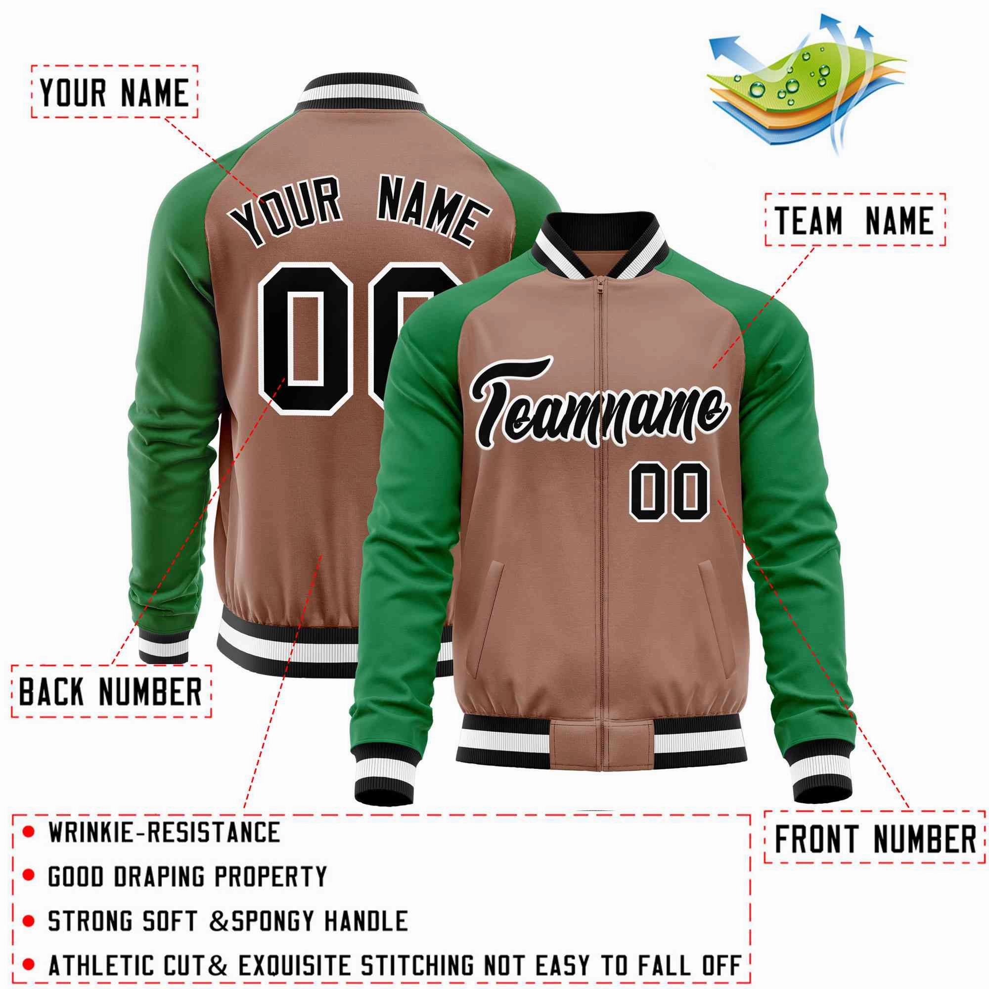 Custom Raglan Sleeves Stitched Letters & Number Cotton Blend Letterman Baseball Jacket For Men