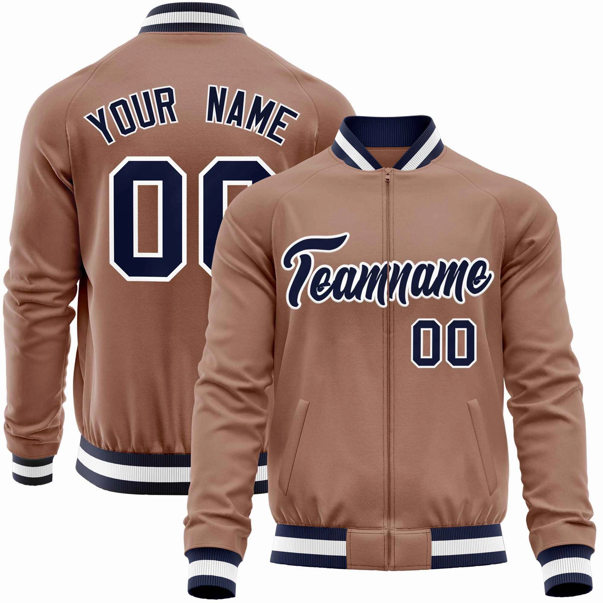 Custom Raglan Sleeves Stitched Letters & Number Cotton Blend Letterman Baseball Jacket For Men