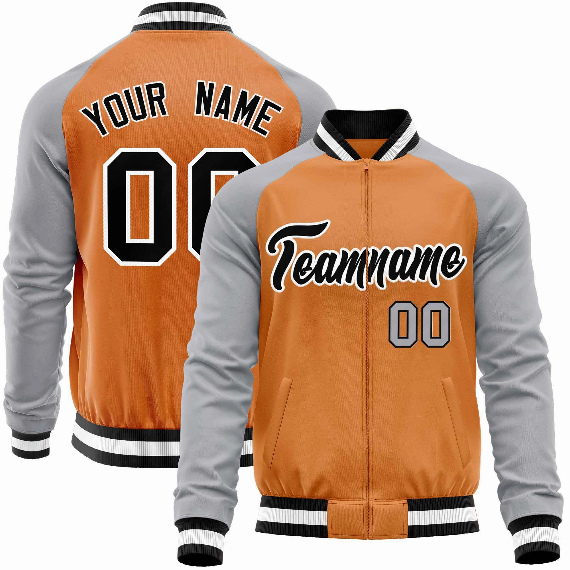 Custom Raglan Sleeves Stitched Letters & Number Cotton Blend Letterman Baseball Jacket For Men