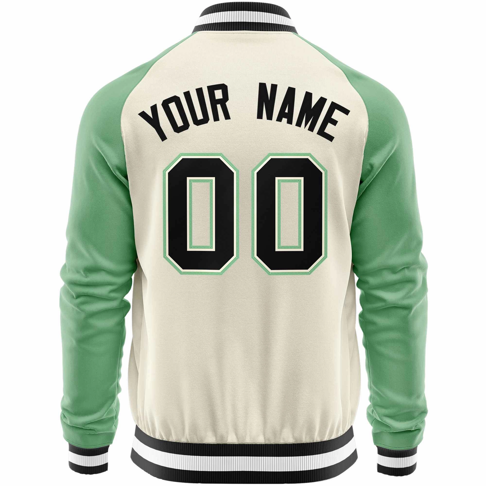 Custom Raglan Sleeves Stitched Letters & Number Cotton Blend Letterman Baseball Jacket For Men