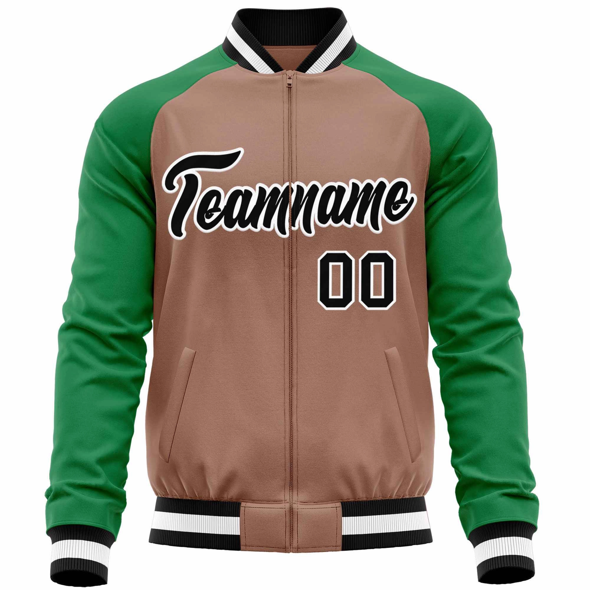 Custom Raglan Sleeves Stitched Letters & Number Cotton Blend Letterman Baseball Jacket For Men