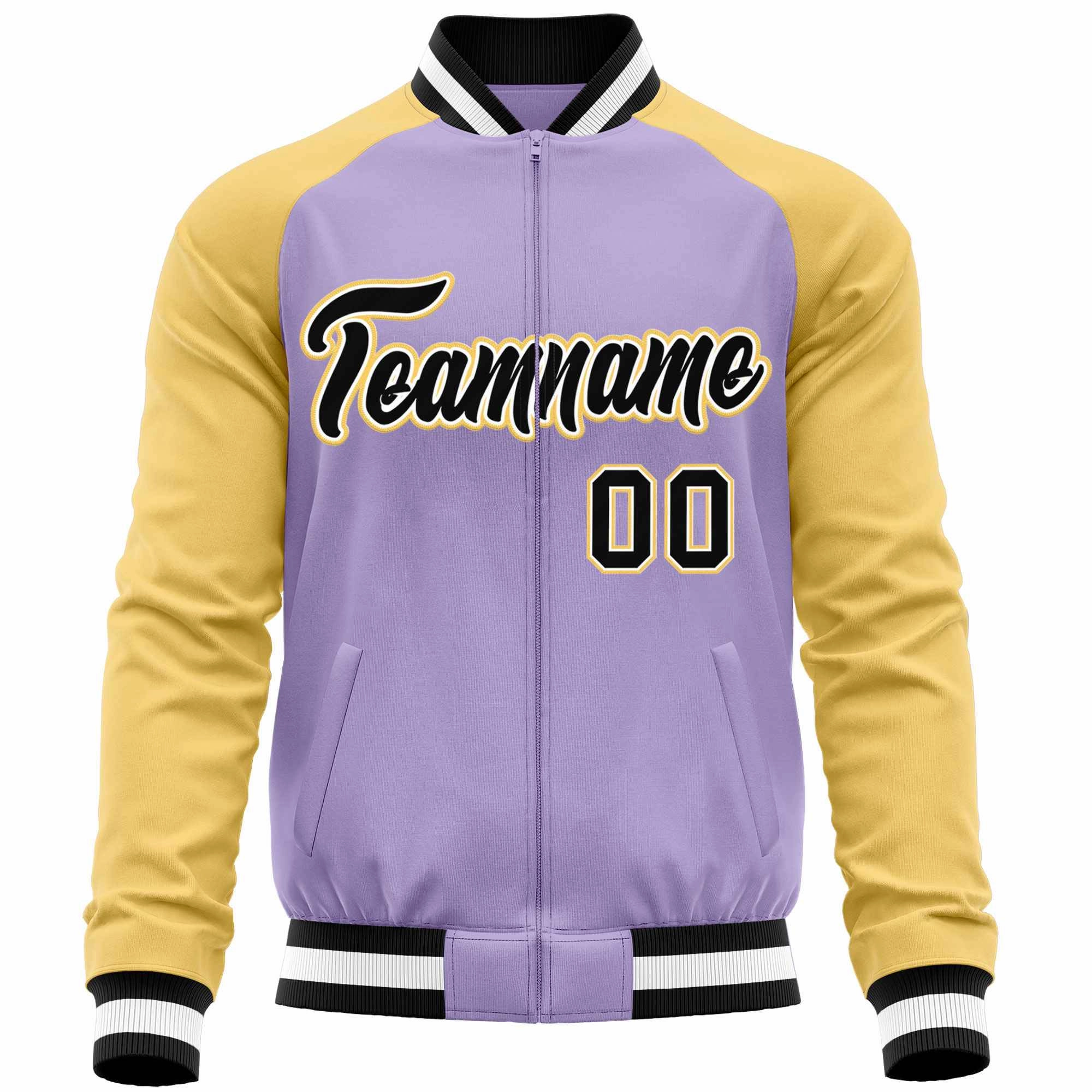 Custom Raglan Sleeves Stitched Letters & Number Cotton Blend Letterman Baseball Jacket For Men