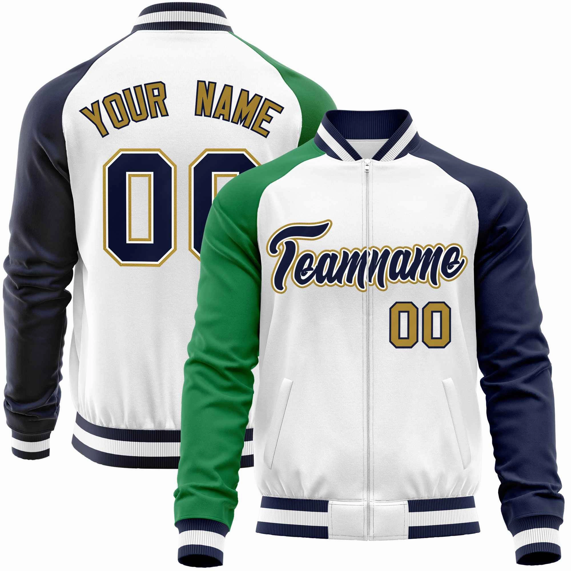 Custom Raglan Sleeves Stitched Letters & Number Cotton Blend Letterman Baseball Jacket For Men