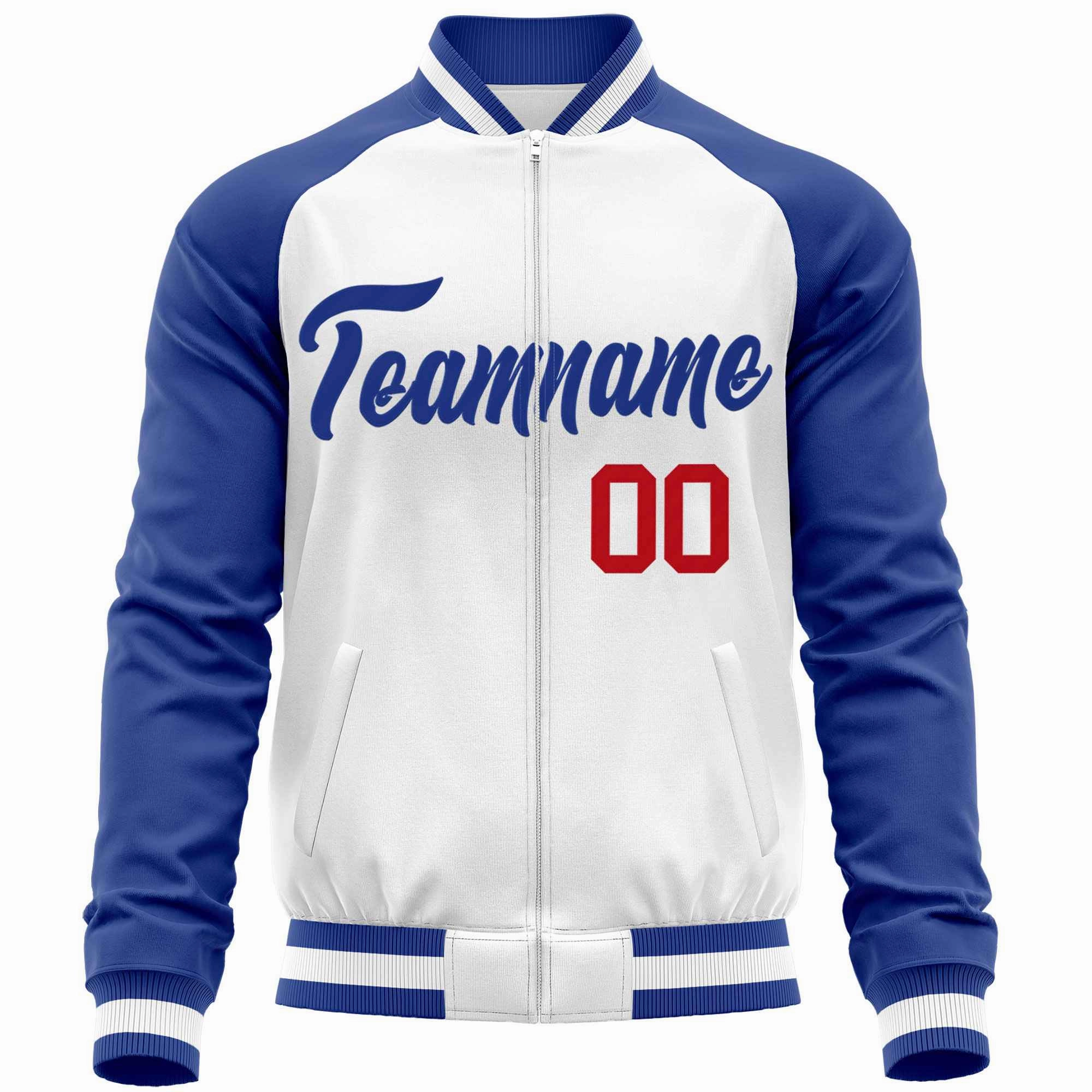 Custom Raglan Sleeves Stitched Letters & Number Cotton Blend Letterman Baseball Jacket For Men
