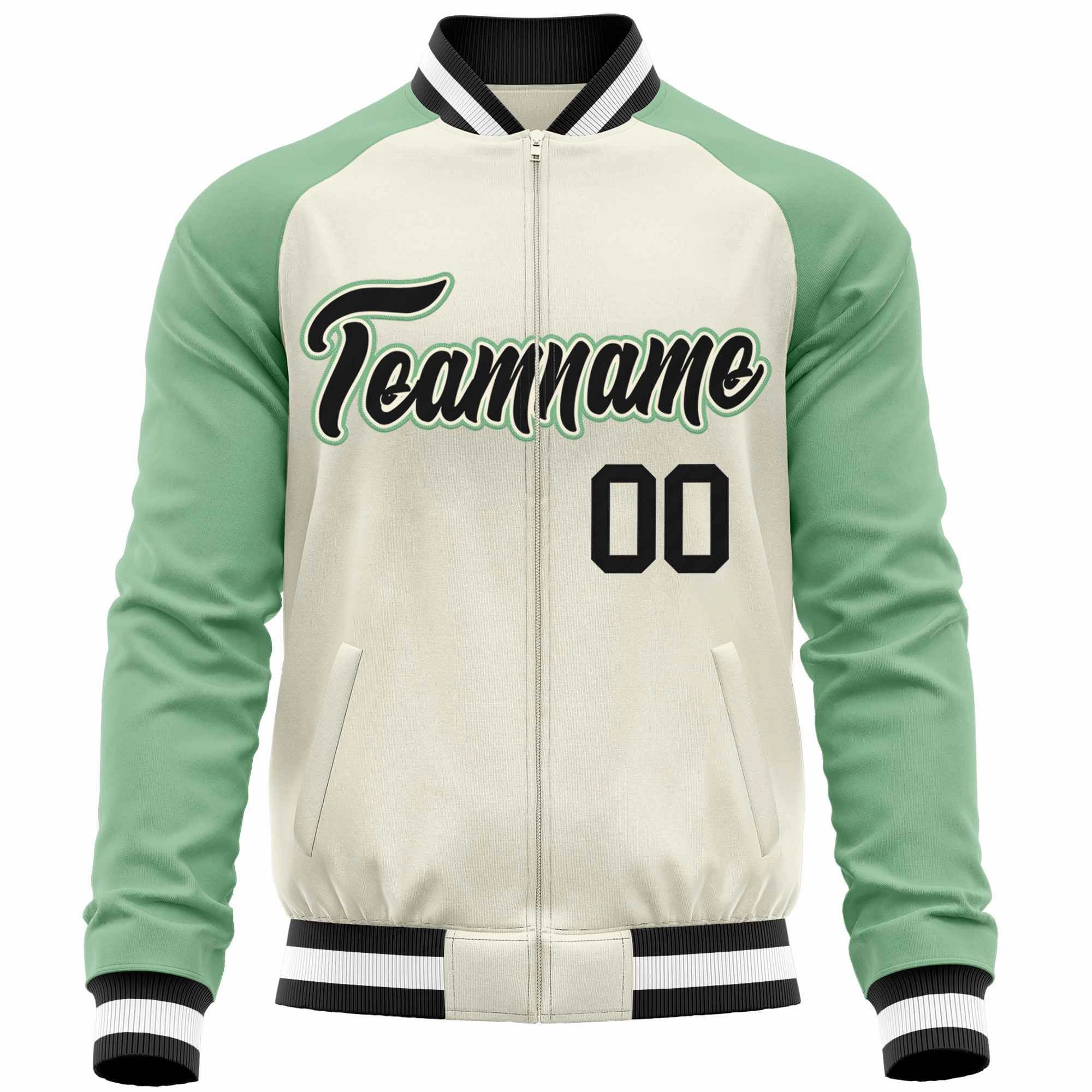 Custom Raglan Sleeves Stitched Letters & Number Cotton Blend Letterman Baseball Jacket For Men