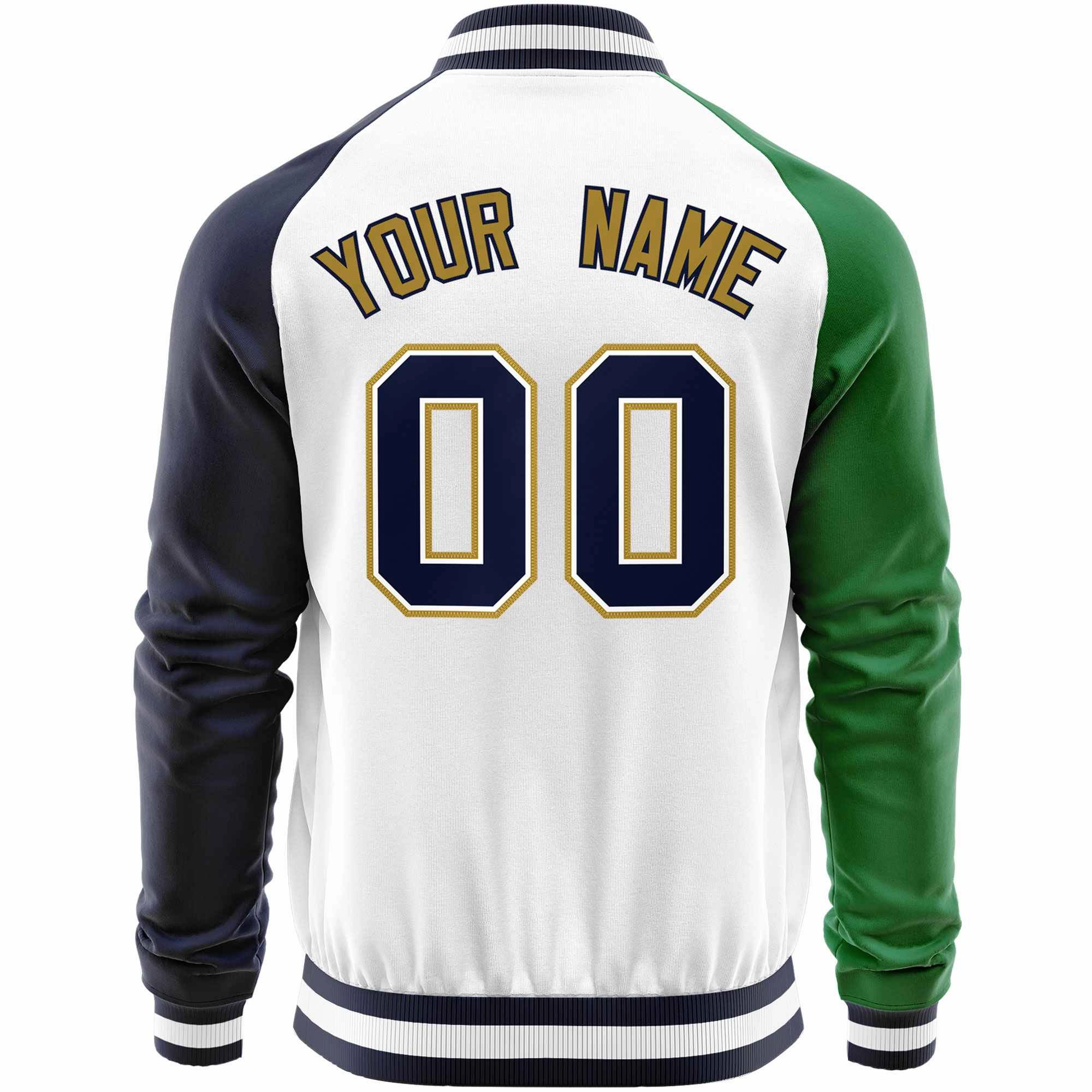 Custom Raglan Sleeves Stitched Letters & Number Cotton Blend Letterman Baseball Jacket For Men