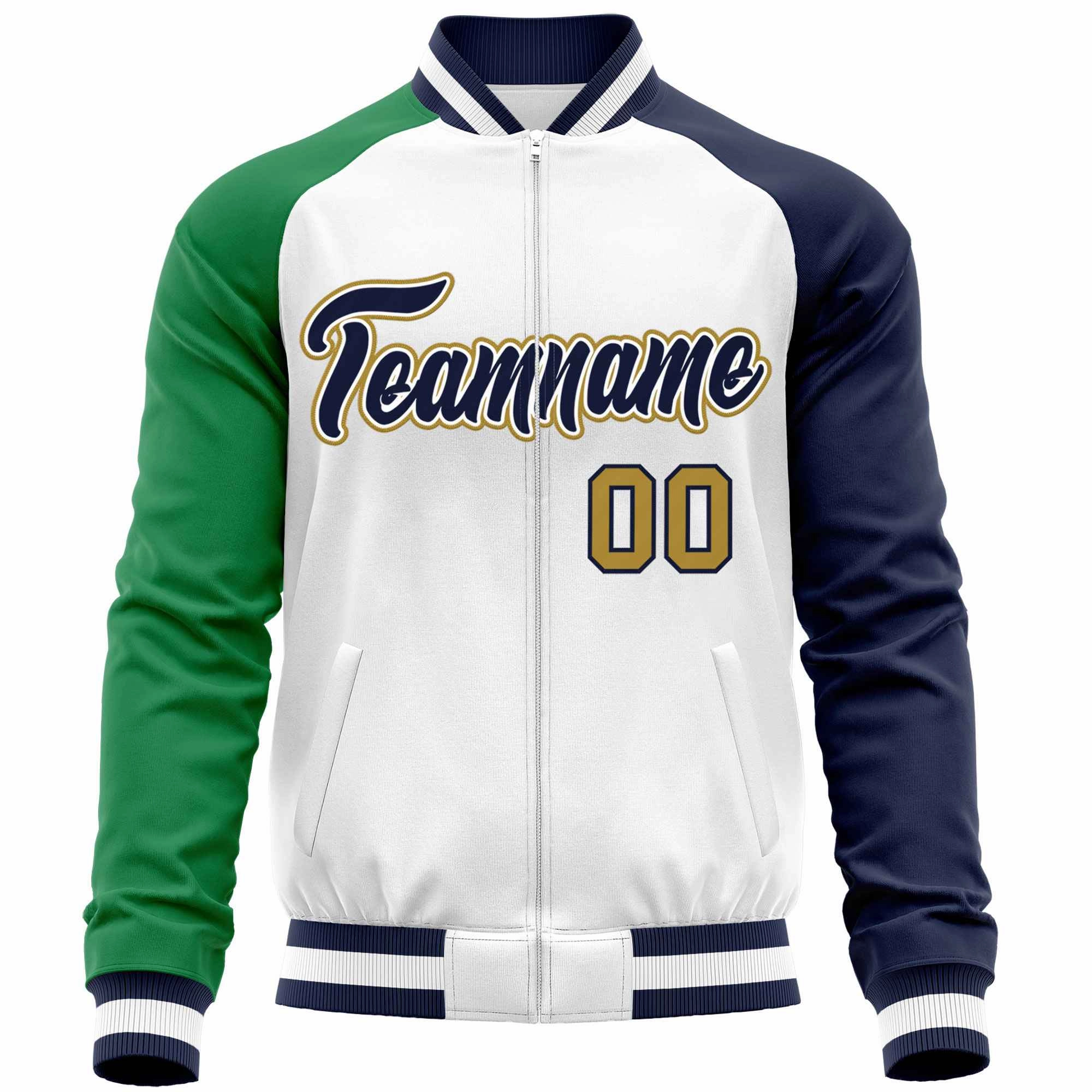 Custom Raglan Sleeves Stitched Letters & Number Cotton Blend Letterman Baseball Jacket For Men