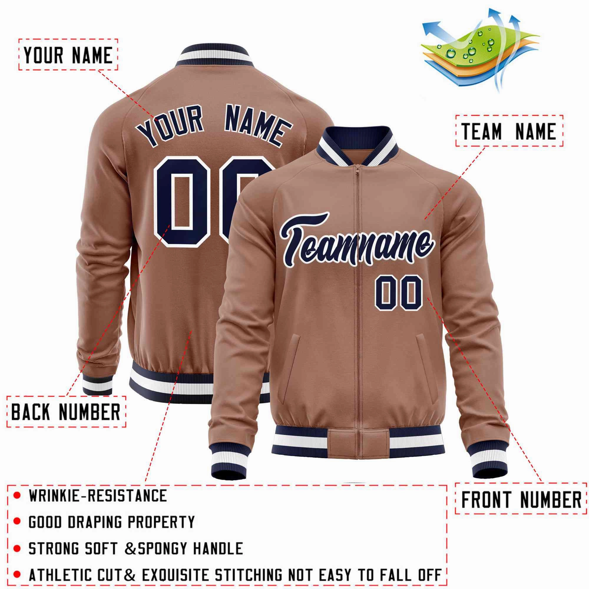 Custom Raglan Sleeves Stitched Letters & Number Cotton Blend Letterman Baseball Jacket For Men