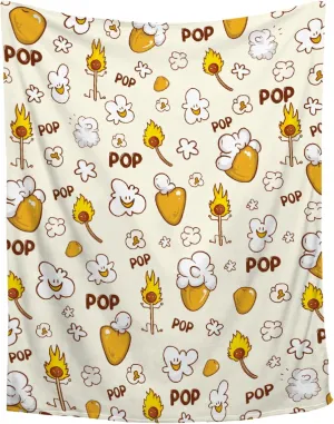 Cute Popcorn Blanket Food Blanket,Popcorn Gift for Popcorn Lover,Popcorn Fun Novelty Bed Blanket,Lightweight Super Soft Cozy Throw Blanket for Couch Bed Sofa,60"x80"-Queen Size for Adults