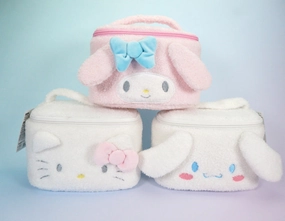 Cute Capacity Big Makeup Female Portable Plush Cosmetic Bags