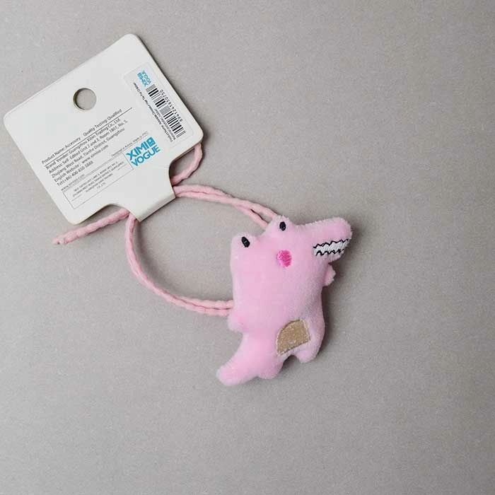 Cute Little Dinosaur Children's Rubber Band For Hairs With Pink Color And Blue Color And Safe Packaging