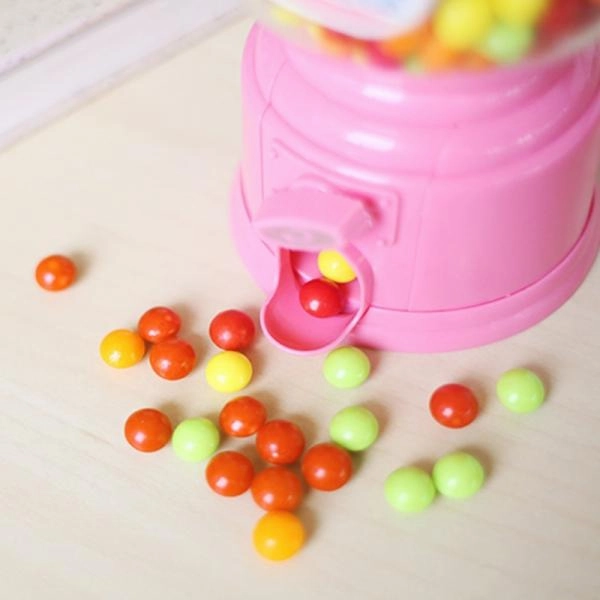 Cute Sweets Mini Candy Machine Bubble Gumball Dispenser Coin Bank Kids Toy Pink