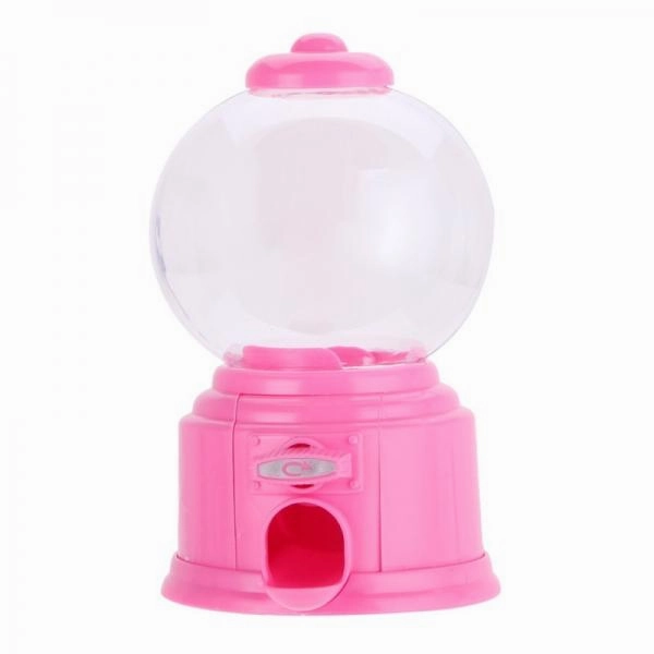 Cute Sweets Mini Candy Machine Bubble Gumball Dispenser Coin Bank Kids Toy Pink