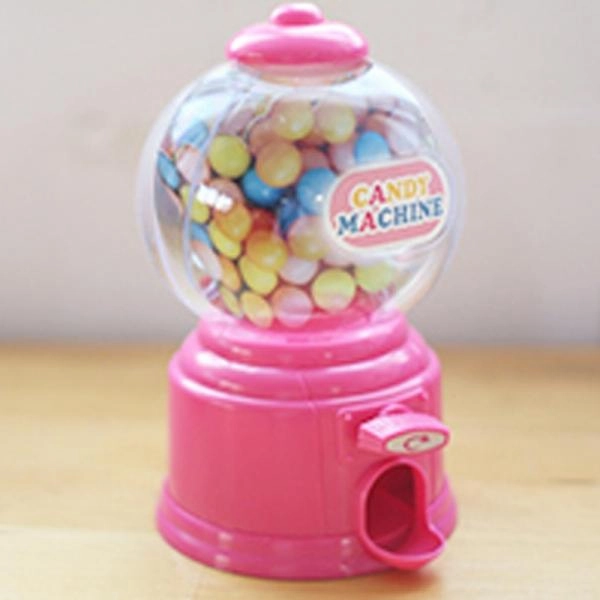 Cute Sweets Mini Candy Machine Bubble Gumball Dispenser Coin Bank Kids Toy Pink
