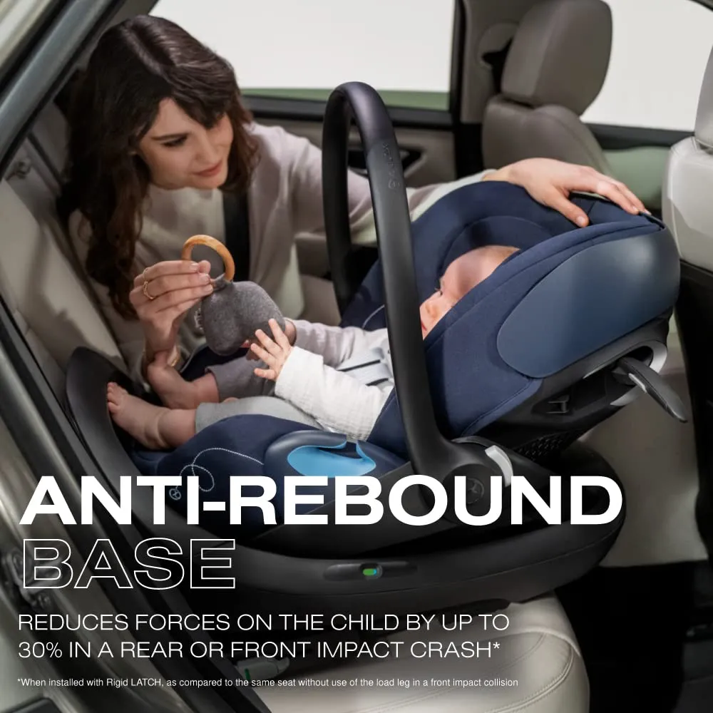 Cybex Cloud G Comfort Extend Infant Car Seat with Anti-Rebound Base, Linear Side Impact Protection, Latch Install, Ergonomic Full Recline, Extended Leg Rest, Ocean Blue