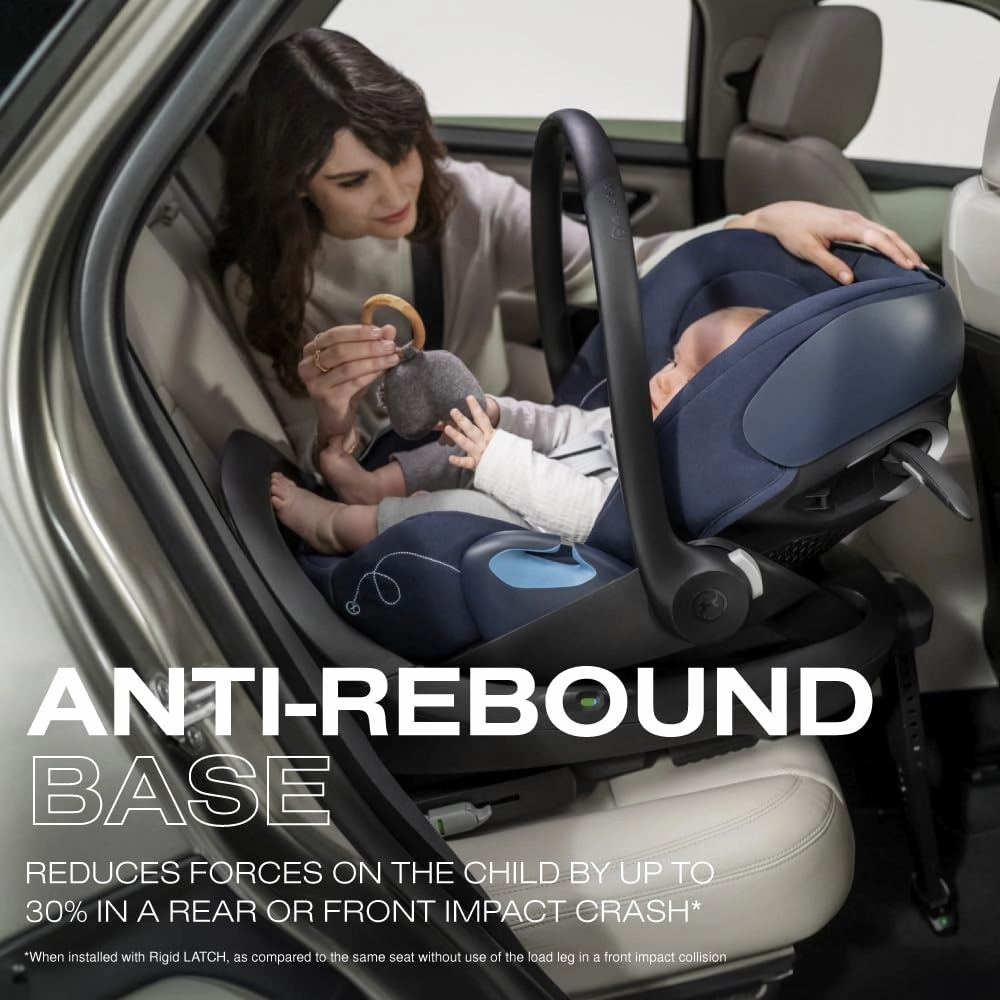 Cybex Cloud G Lux Comfort Extend Infant Car Seat with Anti-Rebound Base, Load Leg, Linear Side Impact Protection, Latch Install, Ergonomic Full Recline, Extended Leg Rest, Beach Blue