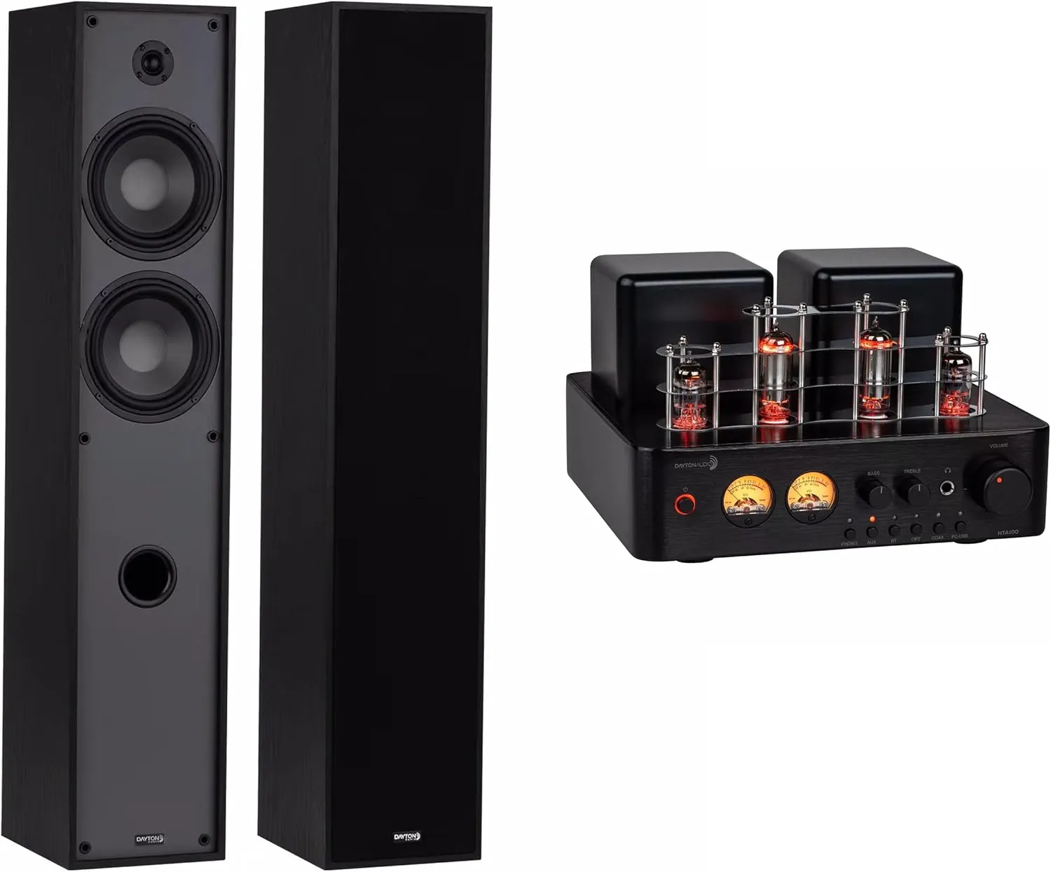 Dayton Audio Floor Standing Stereo System - Black
