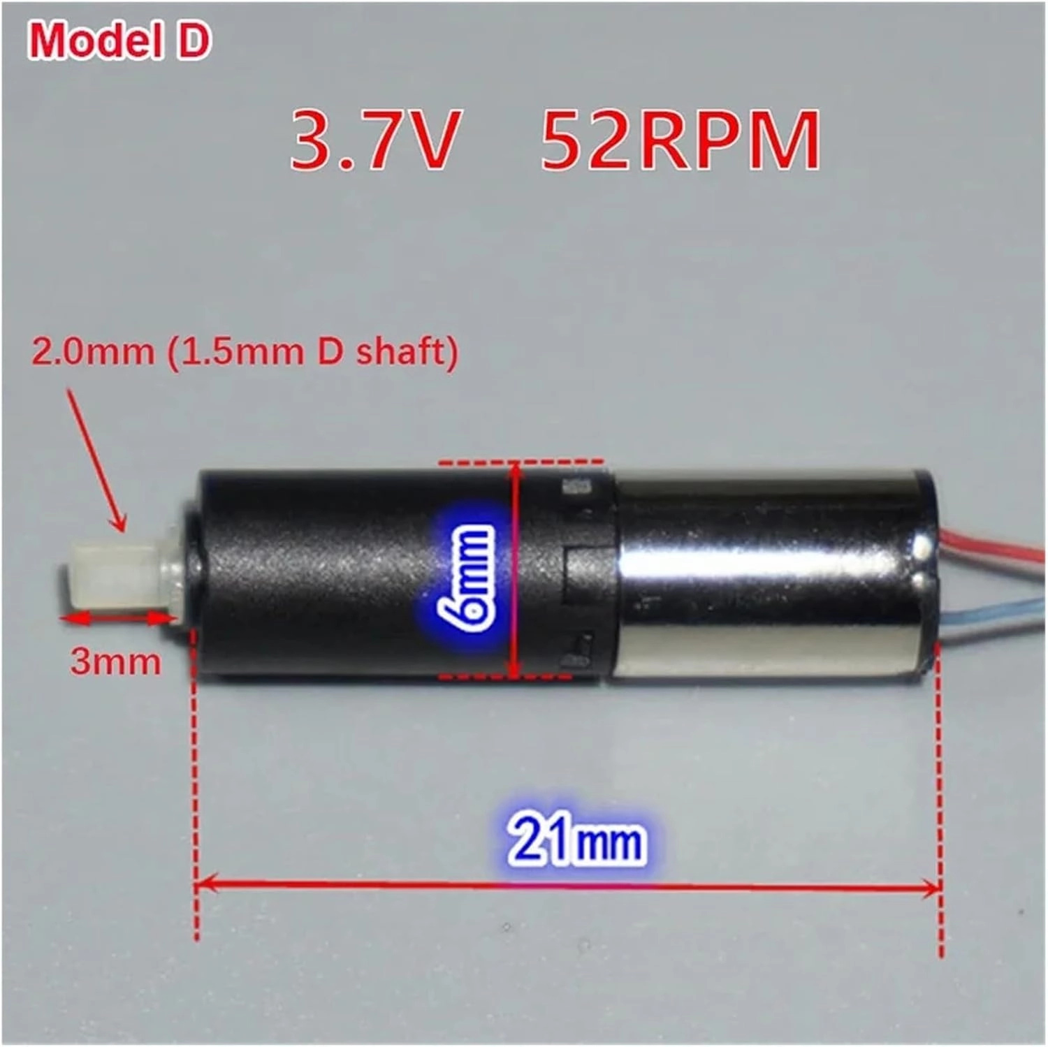 DC 3V 3.7V 46RPM-6400RPM Tiny Mini 6mm Planetary Gearbox Corless Gear Motor Engine DIY Toy Robot Fingerprint Electric Lock(C 1200rpm)