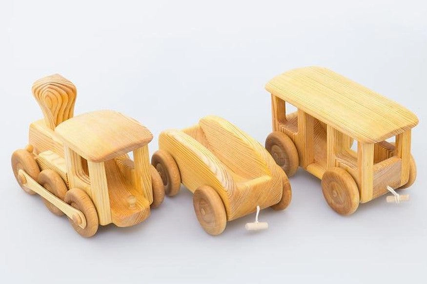 Debresk Big Train Wooden Toy Car 3yrs 