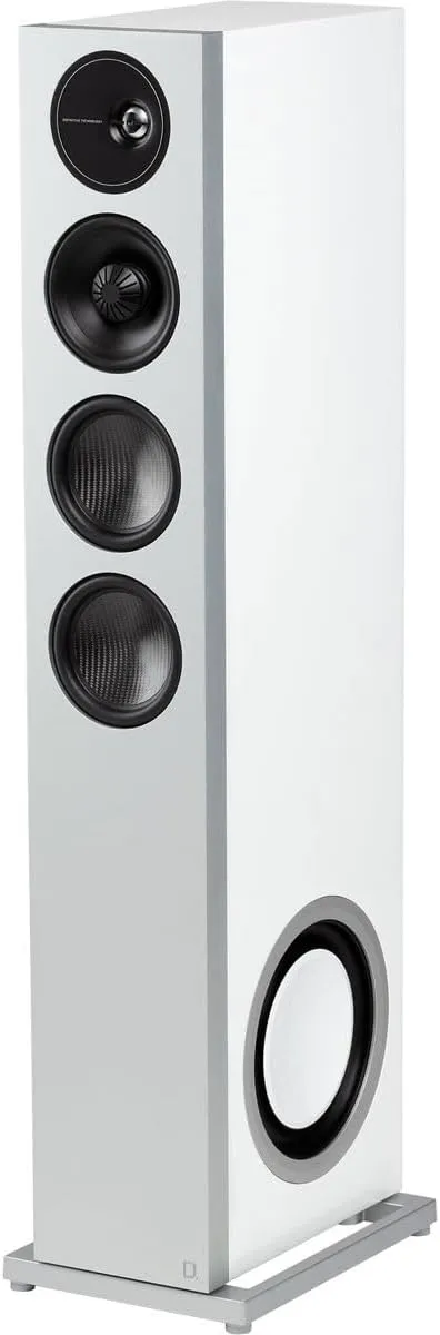 Definitive Technology D17 Demand Series Modern High-Performance 3-Way Tower Speaker (Right-Channel) - Single, White | Dual 10” Passive Bass Radiators