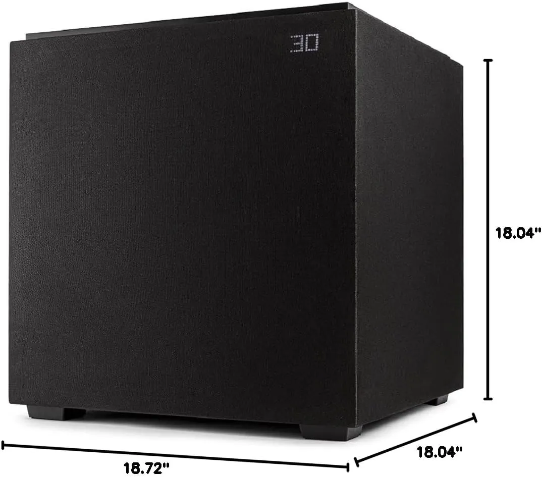 Definitive Technology Descend DN12 12" Subwoofer (2021 Model) - Optimized for Movies and Music, New 3XR Architecture, 1500W Peak Class H Amplifier & (2) Pressure-Coupled 12" Bass Radiators, Black