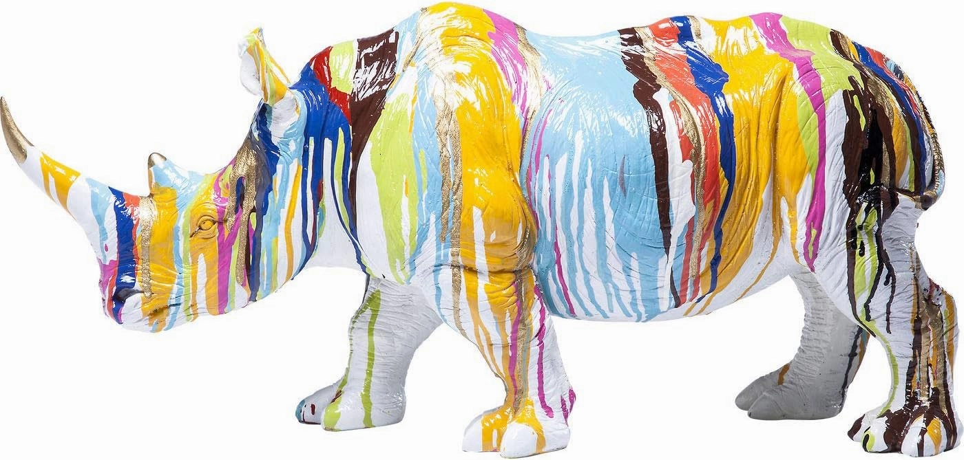 Design Deco Figurine Rhino Colore, 26cm, Multi-Colour