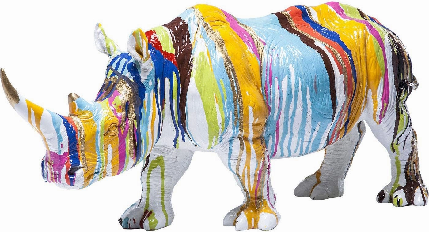 Design Deco Figurine Rhino Colore, 26cm, Multi-Colour