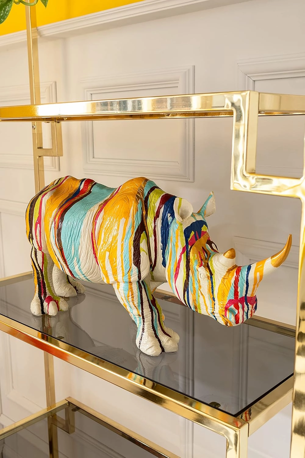 Design Deco Figurine Rhino Colore, 26cm, Multi-Colour