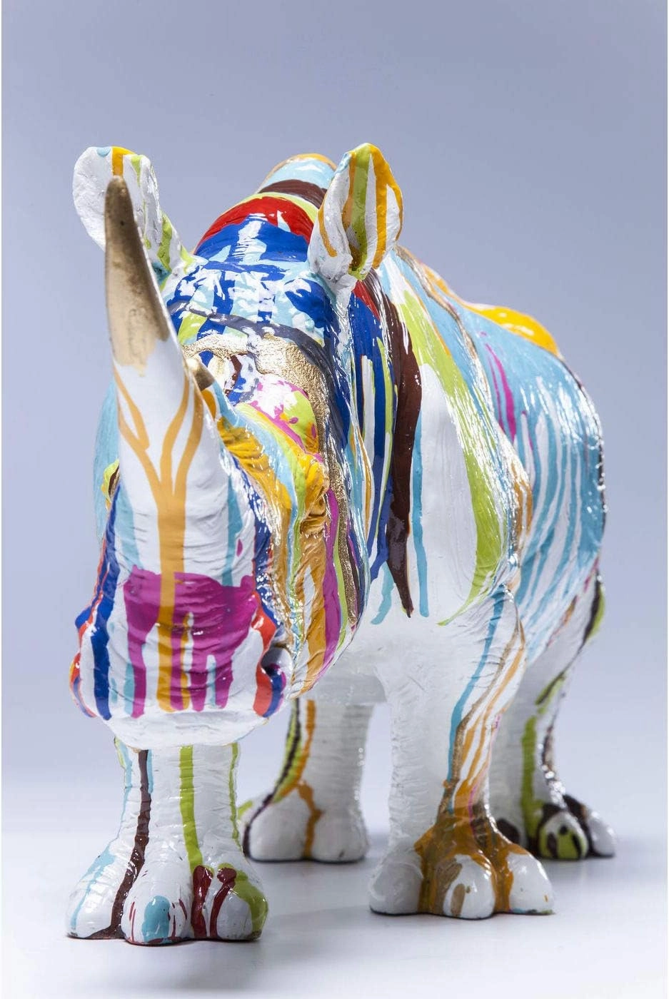 Design Deco Figurine Rhino Colore, 26cm, Multi-Colour