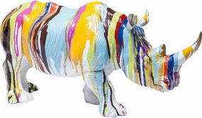 Design Deco Figurine Rhino Colore, 26cm, Multi-Colour