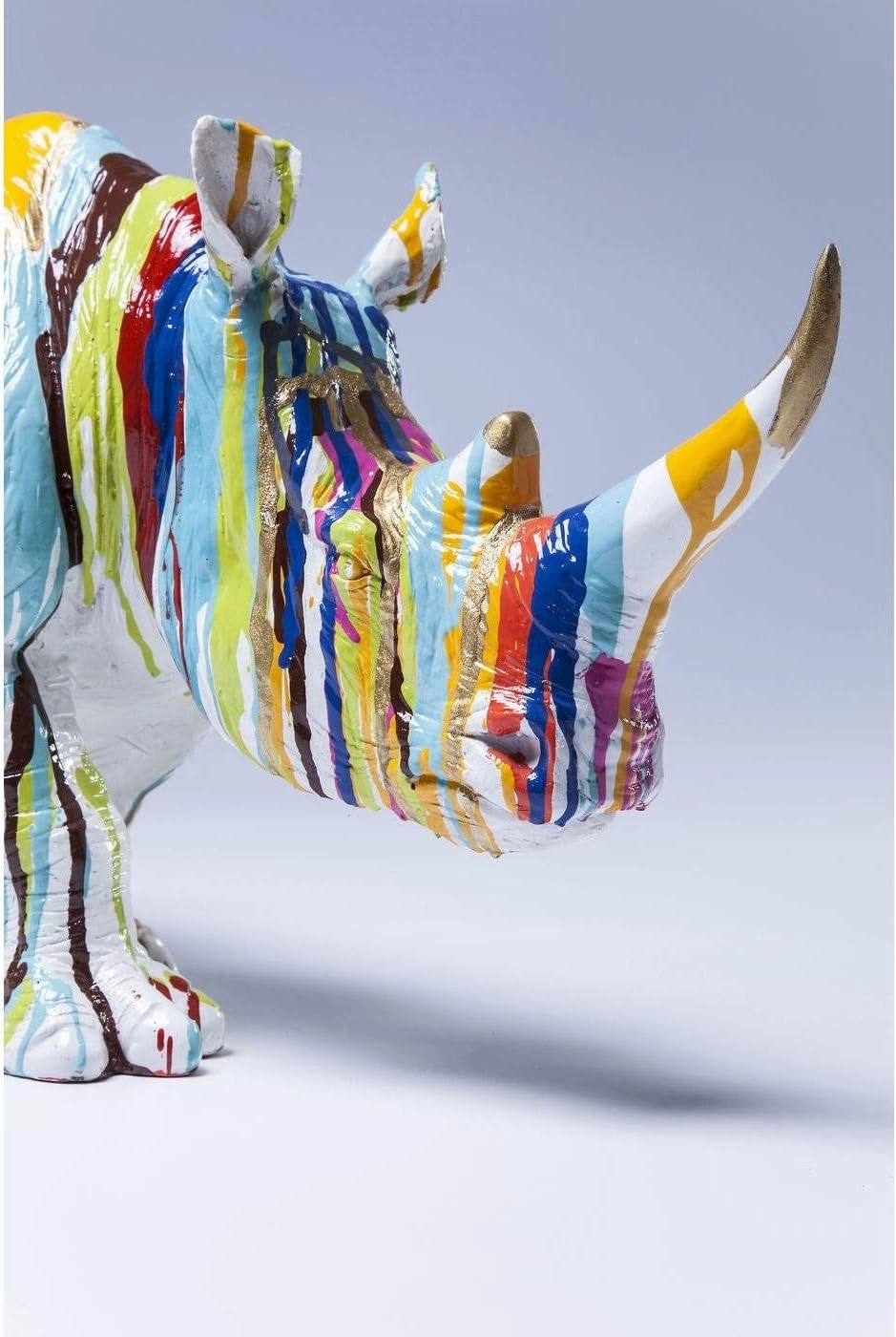 Design Deco Figurine Rhino Colore, 26cm, Multi-Colour