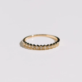 Diamond Hex Band in 14k Gold