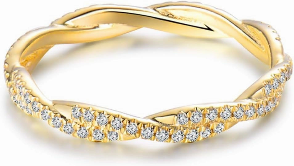 Diamond Rings For Women, 18K Yellow Gold Rings - Real Diamond Ring, Natural Genuine Diamond Eternity Band Love Ring For Couples Engagement Ring & Wedding Band