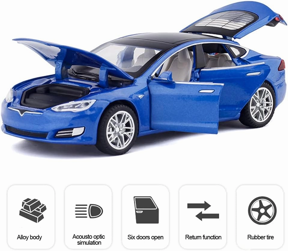 Diecast Car Model S 1/32 Scale Alloy Model S Toy Car Pull Back Car Vehicles Toy with Lights and Sound Mini Collectible Model S Play Toy for 3   Years Old Toddlers Kids Gift