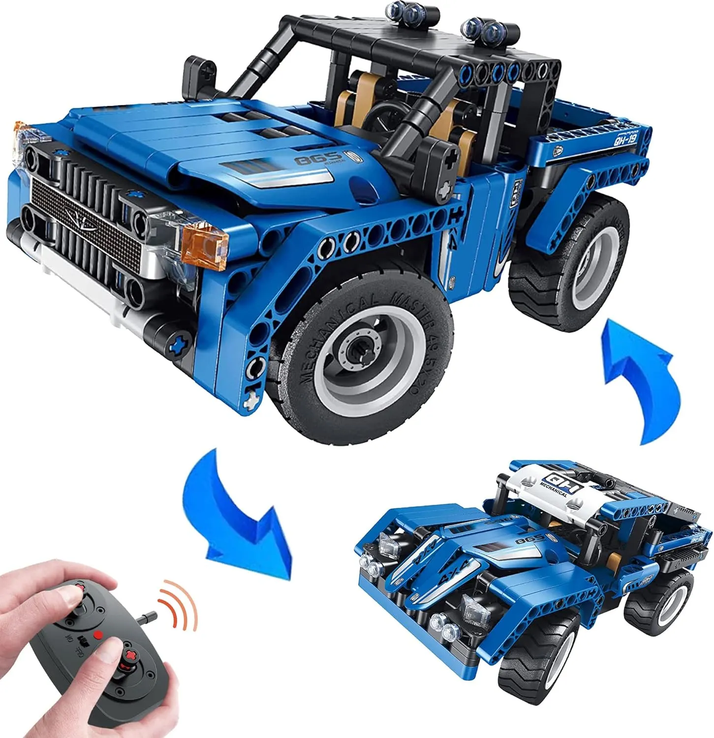Dimple 2-in-1 Remote Control Building Car Toy - STEM Toys for 6-12 Year Old Kids - Educational Race Car Truck Toys for Boys & Girls - 353-Piece Learning Construction Kit for Kids