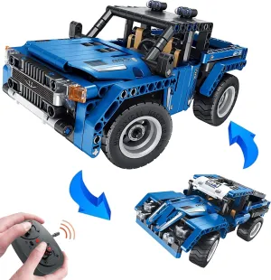 Dimple 2-in-1 Remote Control Building Car Toy - STEM Toys for 6-12 Year Old Kids - Educational Race Car Truck Toys for Boys & Girls - 353-Piece Learning Construction Kit for Kids