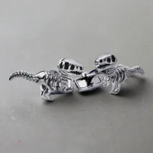 Dinosaur Bone In Silver Rustic Finish Cufflinks