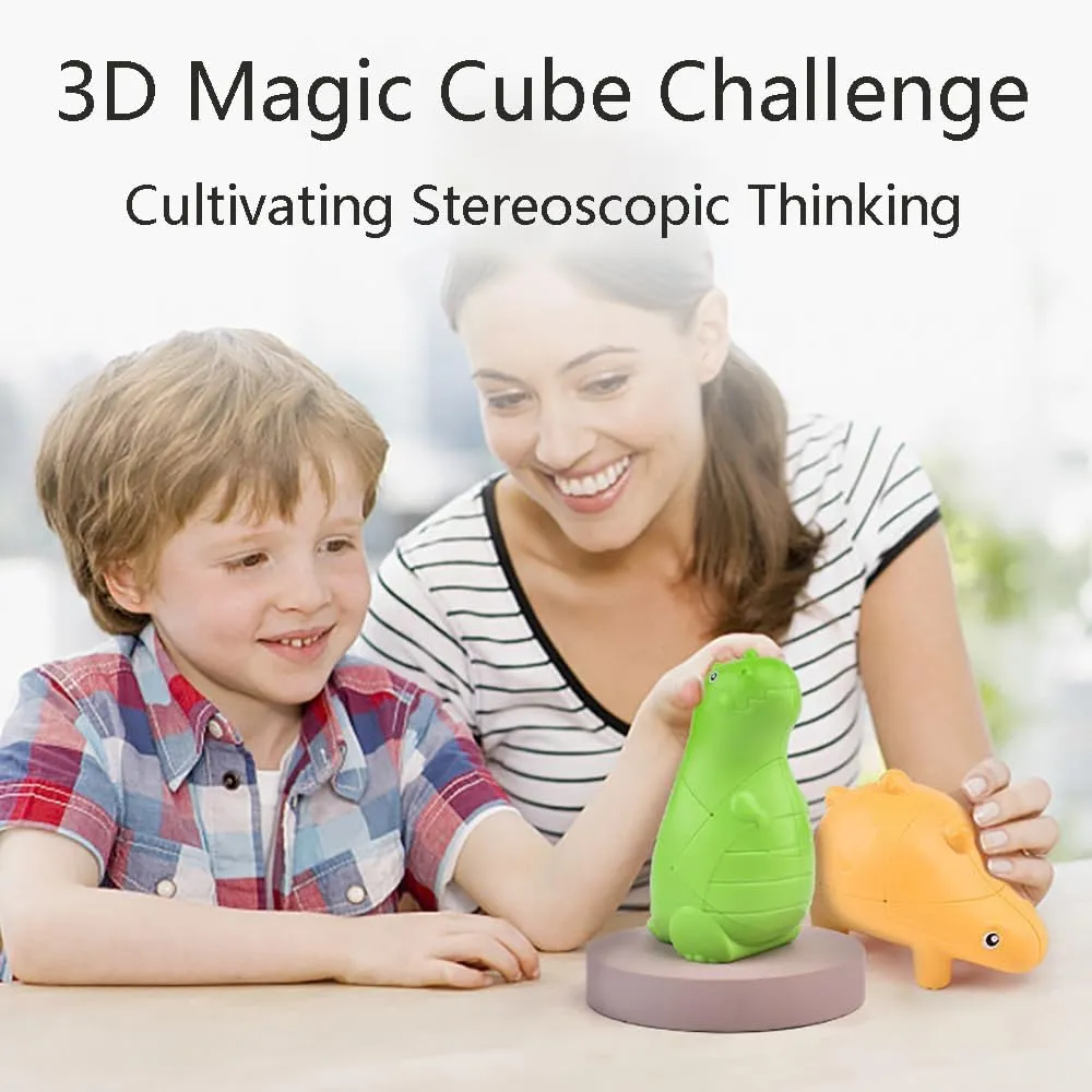 Dinosaur Speed Cubes 2x2x3, 3D Twist Puzzle Magic Fidget Speed Cubes, Stress Relief Fidget Toy Brain Teasers Travel Games for Kids, Mint