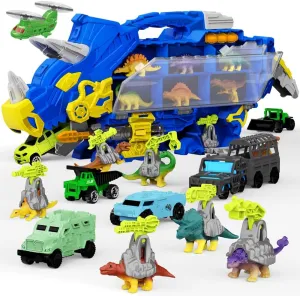 Dinosaur Toys Set for Boys-Realistic Big Triceratops with Mini Dinosaur Figures Toys Car Vehicles for Dinosaur Lover-Dinosaur Toys for Kids 3 4 5 6 7 Year Old Birthday Christmas Party Gift