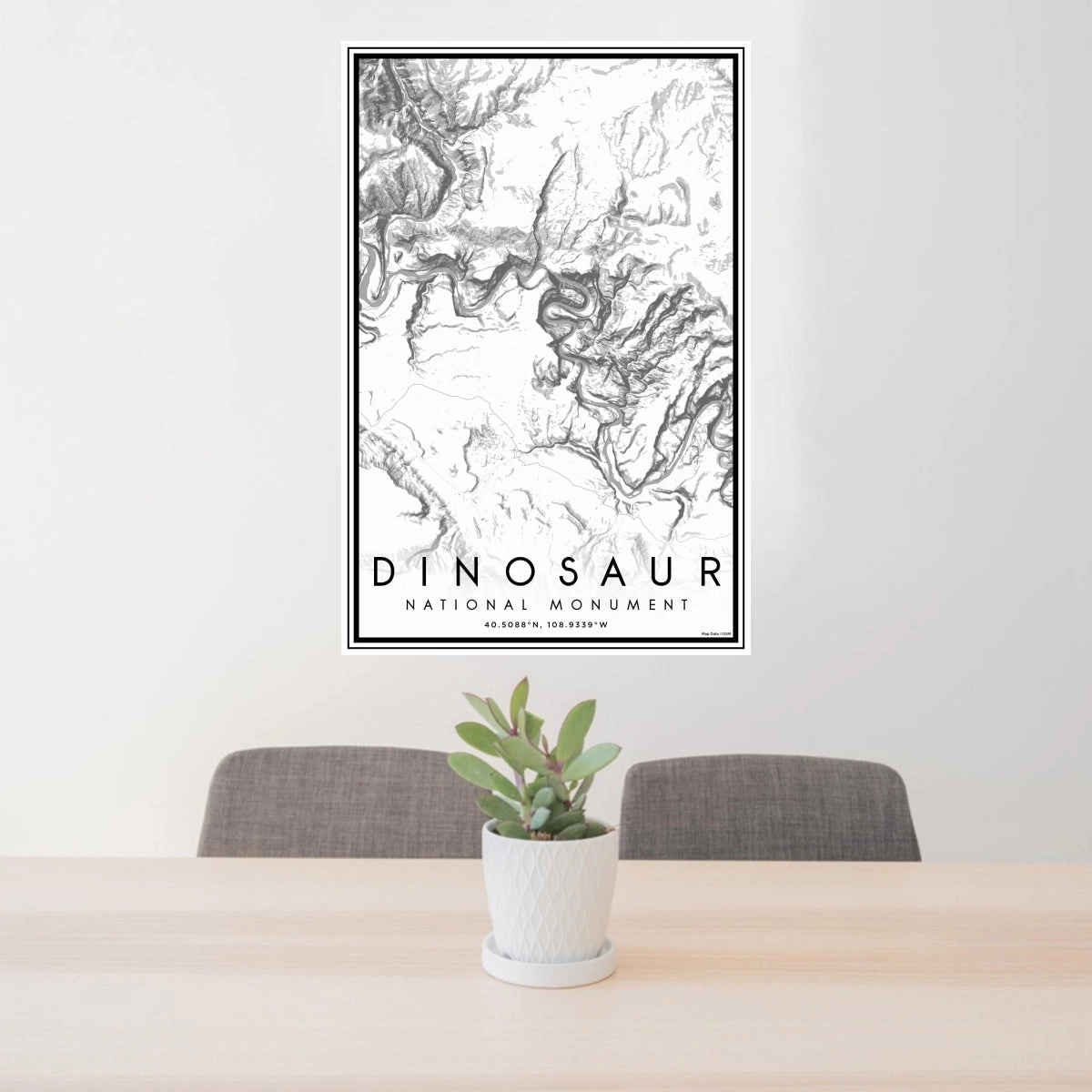Dinosaur - National Monument Map Print in Classic