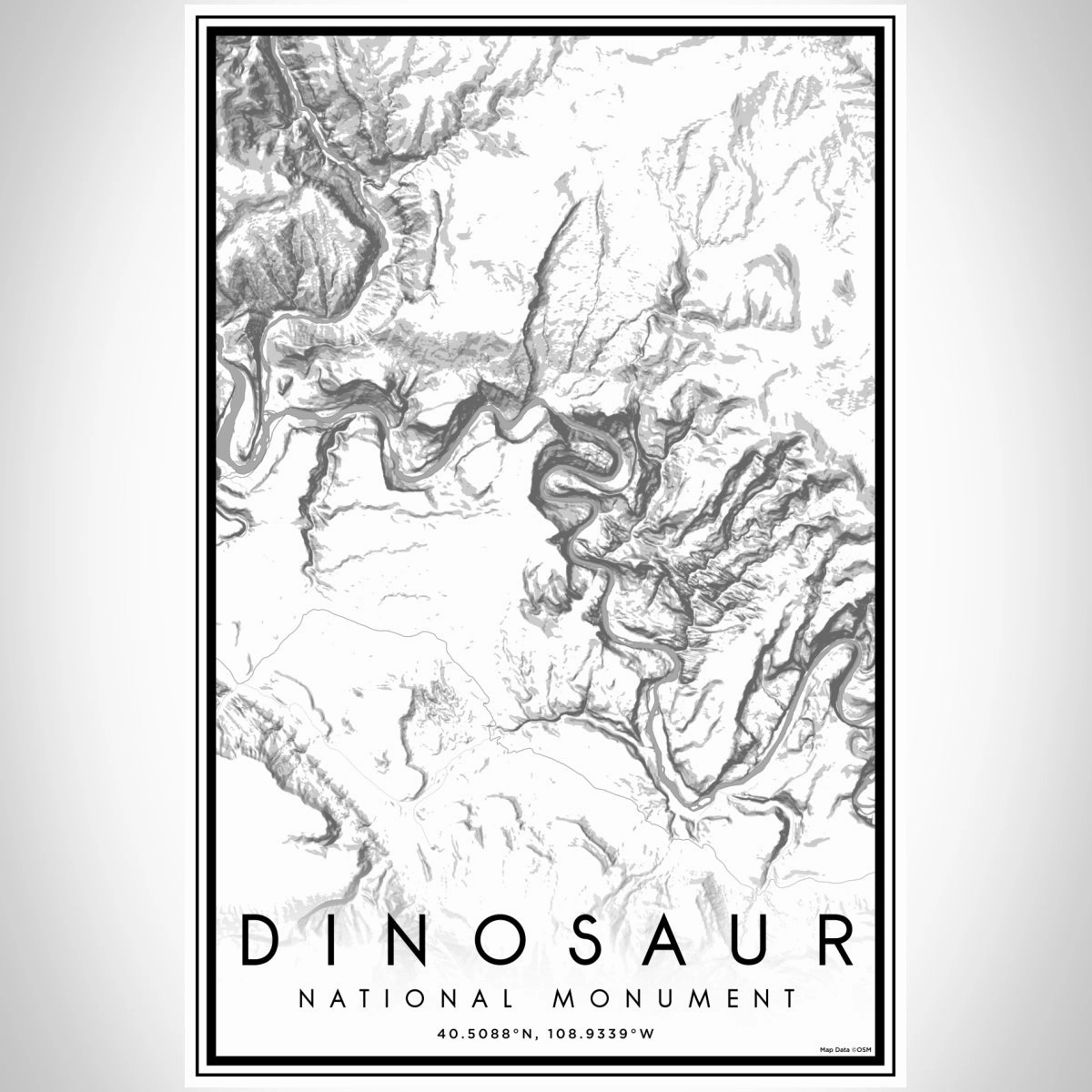 Dinosaur - National Monument Map Print in Classic